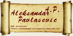 Aleksandar Pavlašević vizit kartica